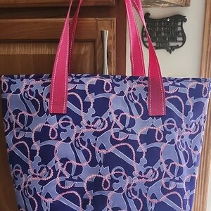 Lilly Pultizer Insulated Tote Bag Purple Anchor Print